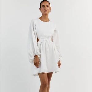 Molly white linen mini dress dissh